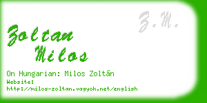 zoltan milos business card